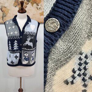 Vtg 90s winter theme knit vest - North Crest brand